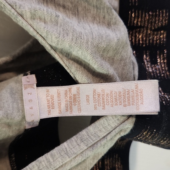 Savage x Fenty Grey Black Cotton Bralette Large - Picture 6 of 6